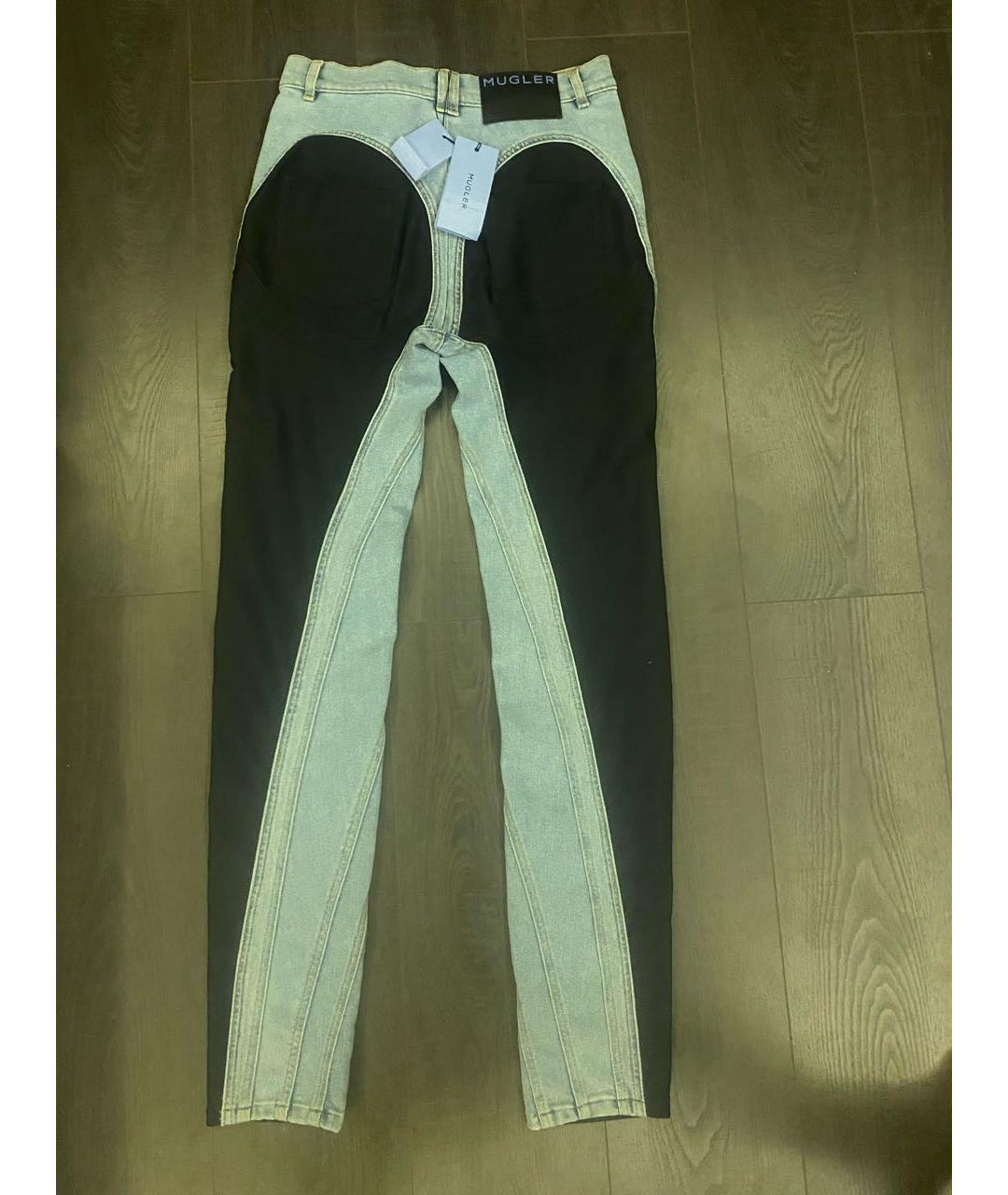 MUGLER Голубые хлопко-эластановые джинсы слим, фото 2
