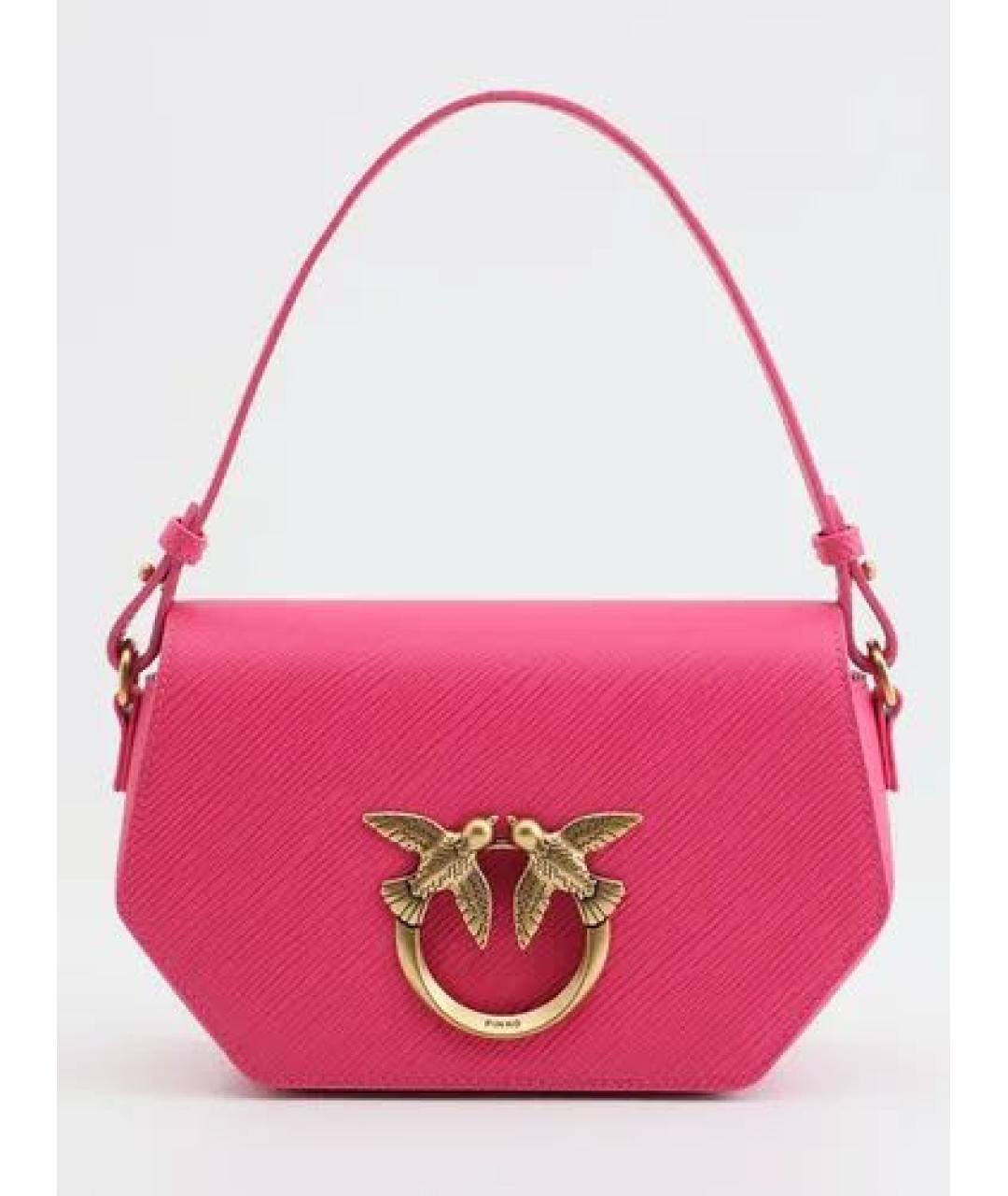PINKO Фуксия кожаная сумка через плечо, фото 3