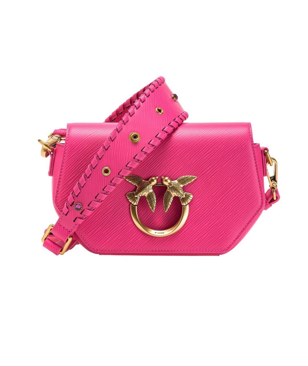 PINKO Фуксия кожаная сумка через плечо, фото 9