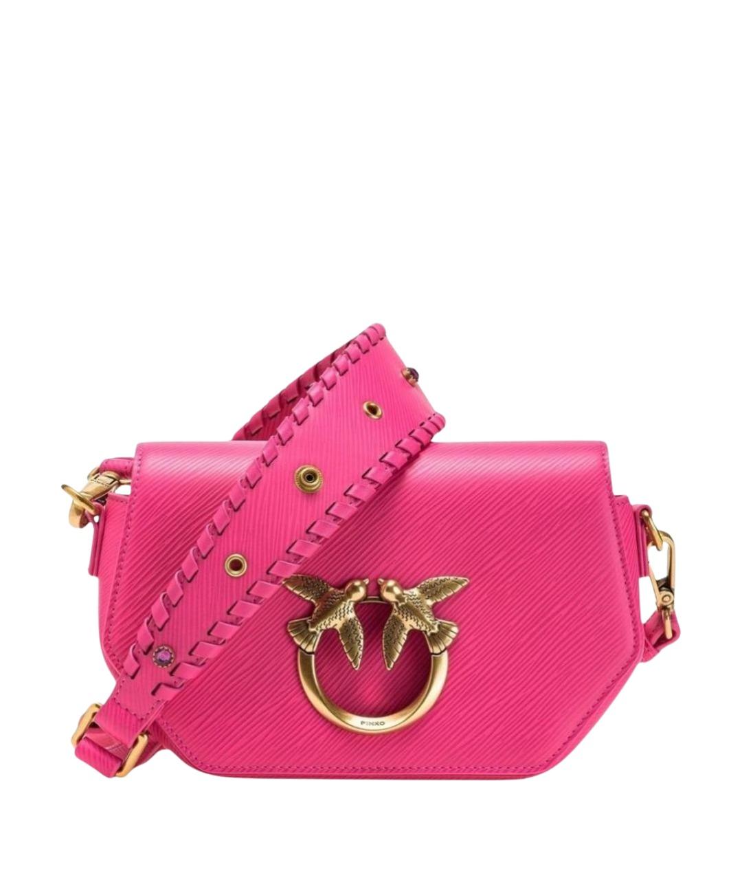 PINKO Фуксия кожаная сумка через плечо, фото 1