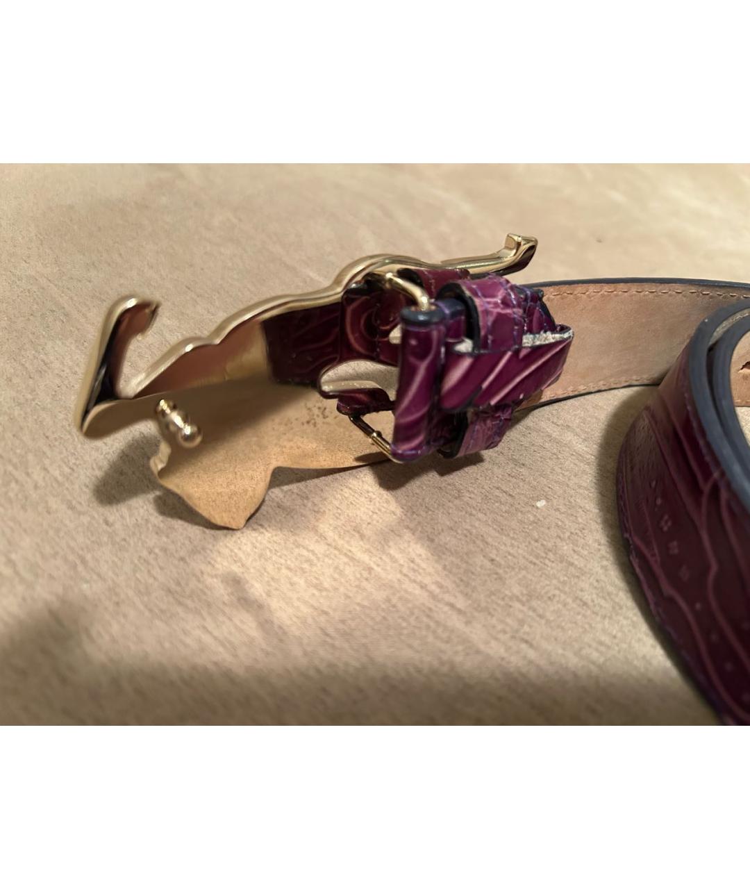 ETRO Фиолетовый кожаный ремень, фото 4