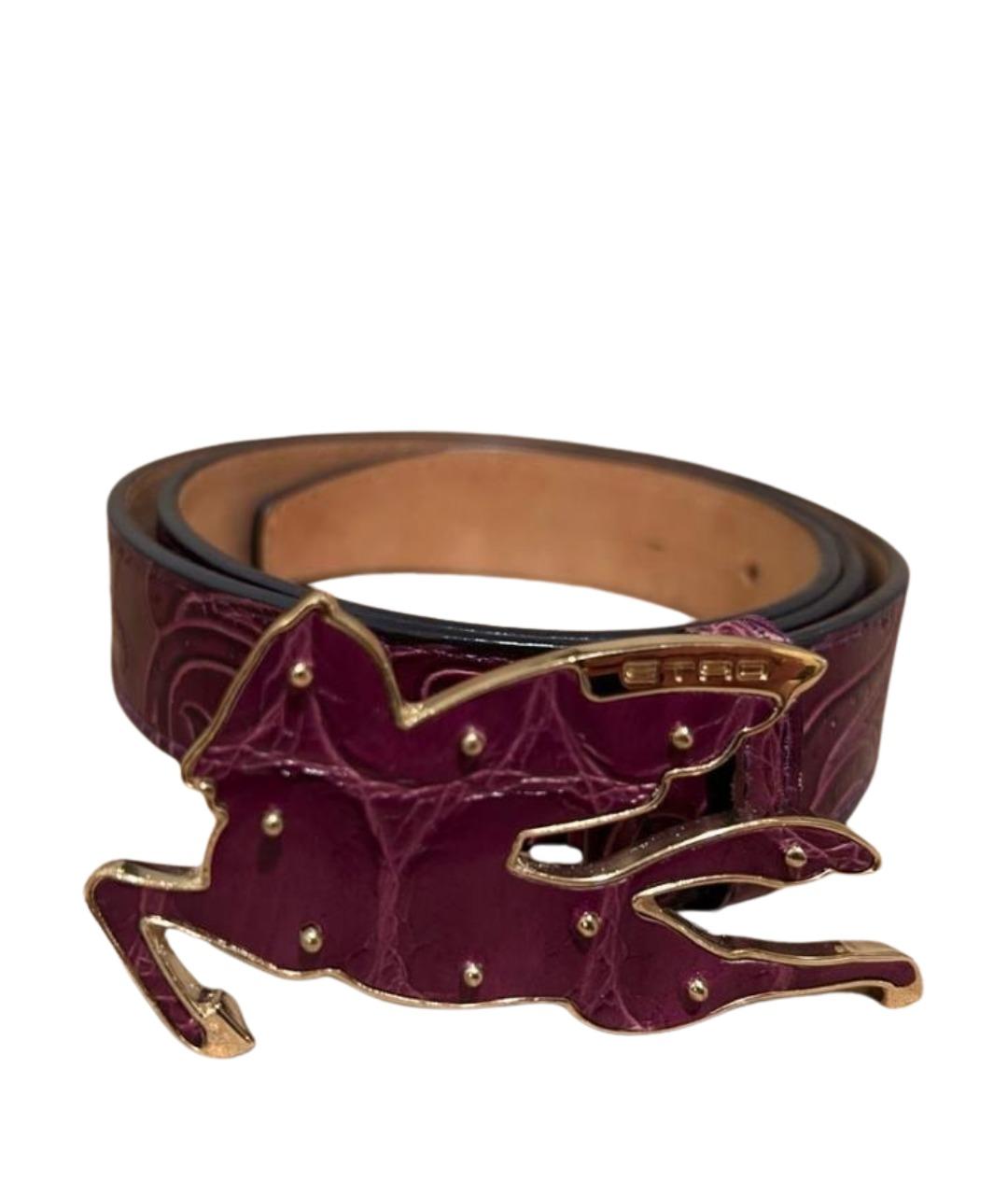 ETRO Фиолетовый кожаный ремень, фото 1