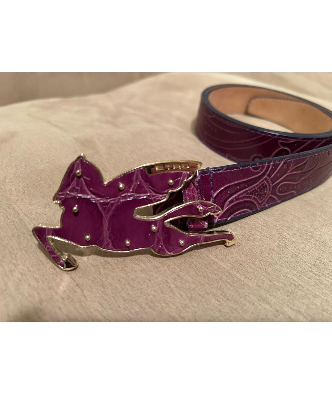 ETRO Фиолетовый кожаный ремень, фото 2