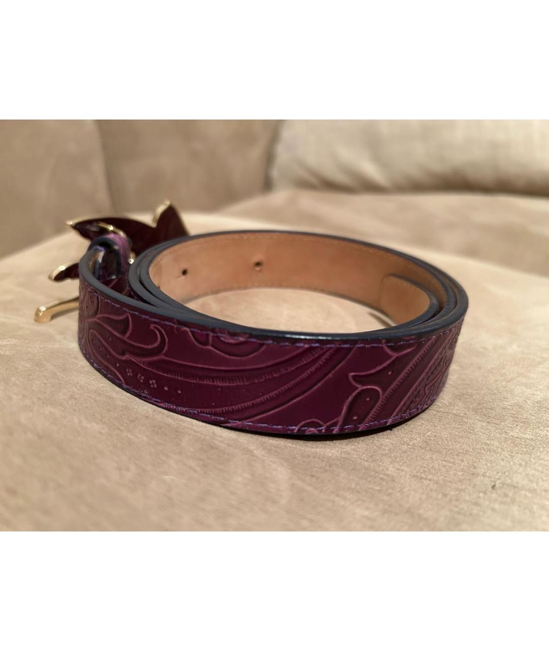 ETRO Фиолетовый кожаный ремень, фото 5