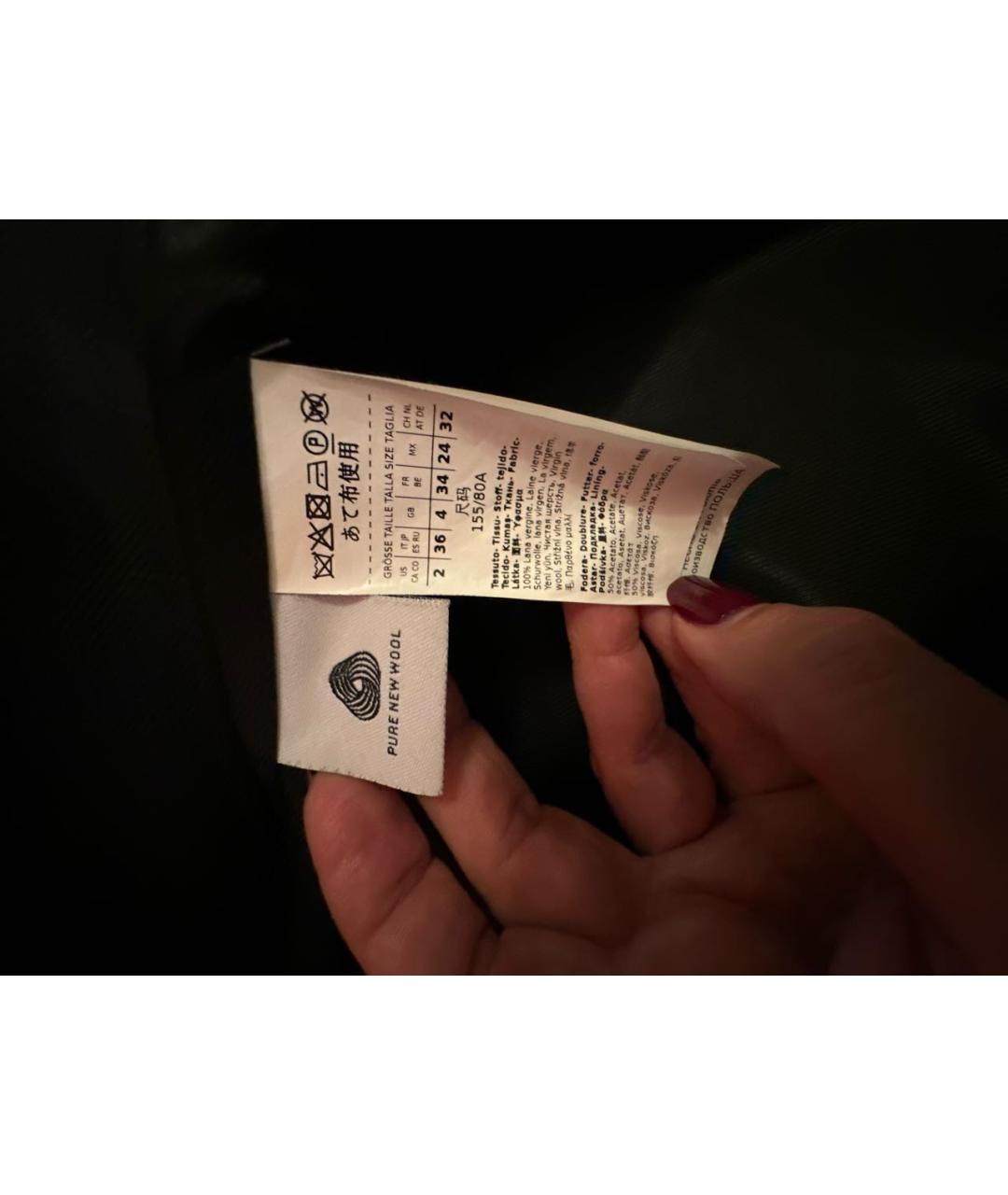 SPORTMAX Черное шерстяное пальто, фото 6