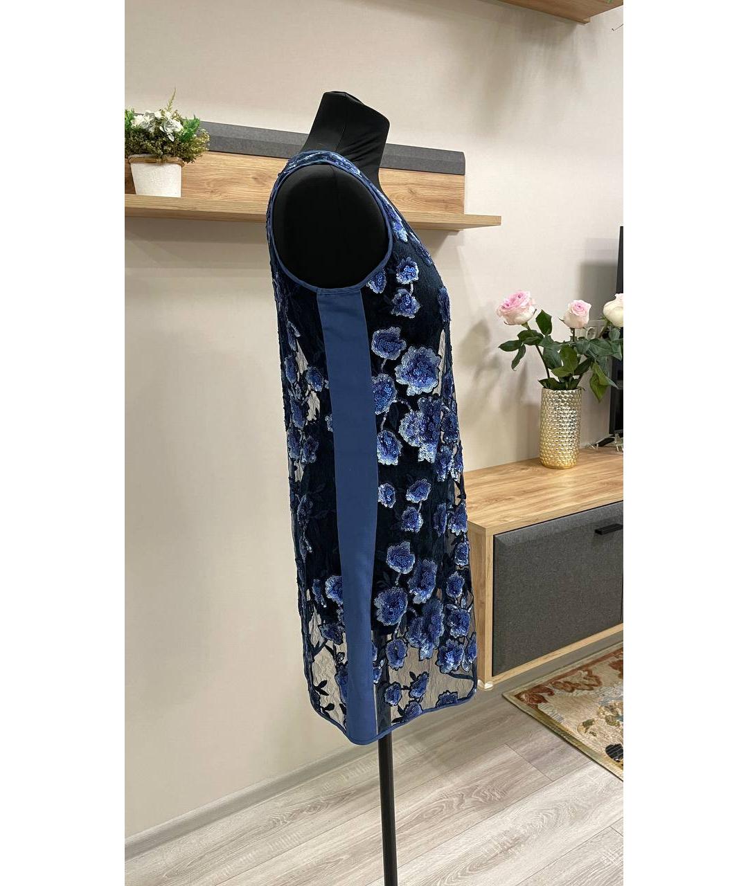 TWIN-SET Синее кружевное коктейльное платье, фото 5