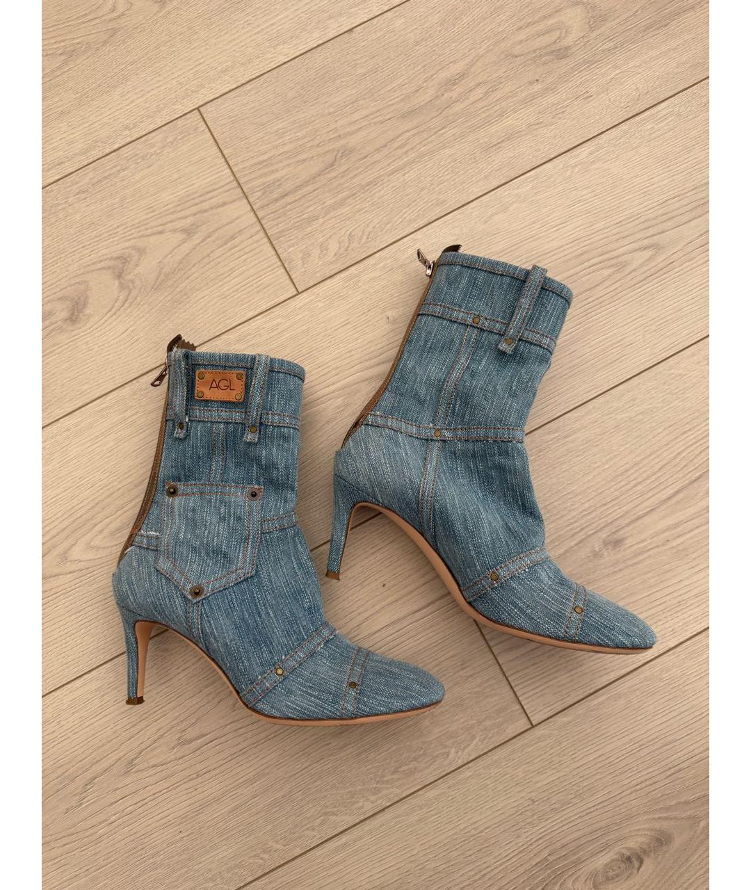 AGL Голубые текстильные ботильоны, фото 5