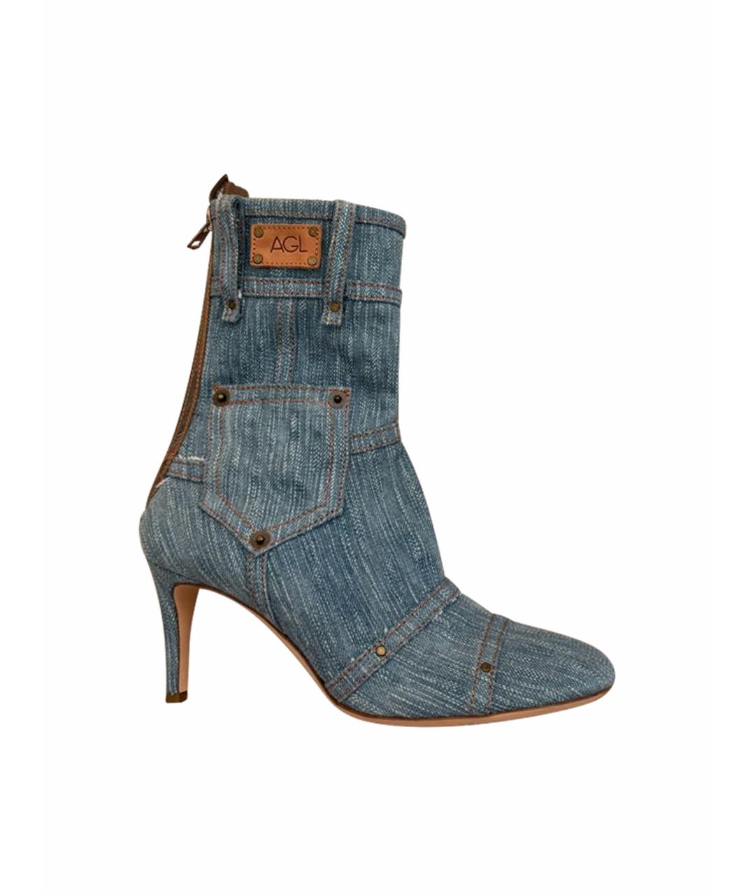 AGL Голубые текстильные ботильоны, фото 1