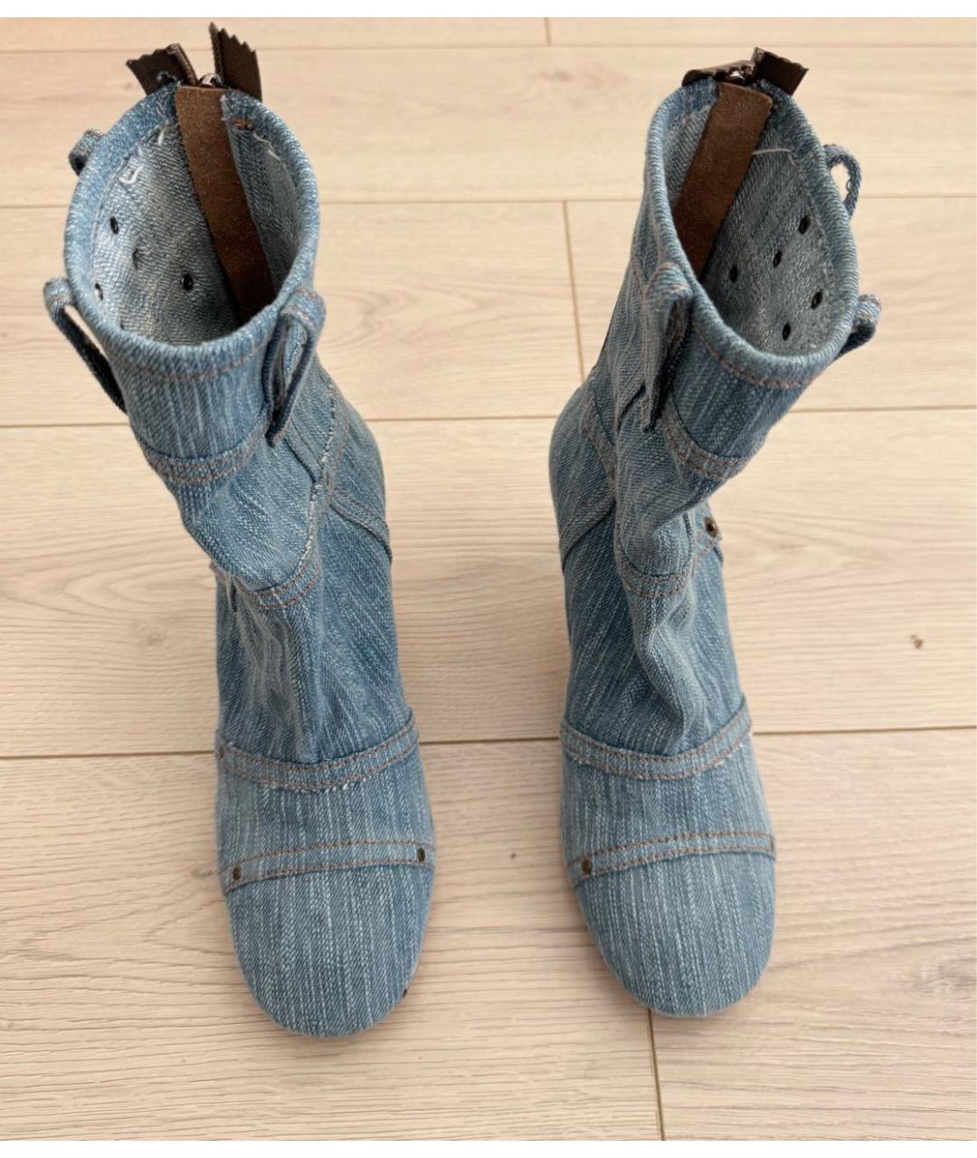 AGL Голубые текстильные ботильоны, фото 2