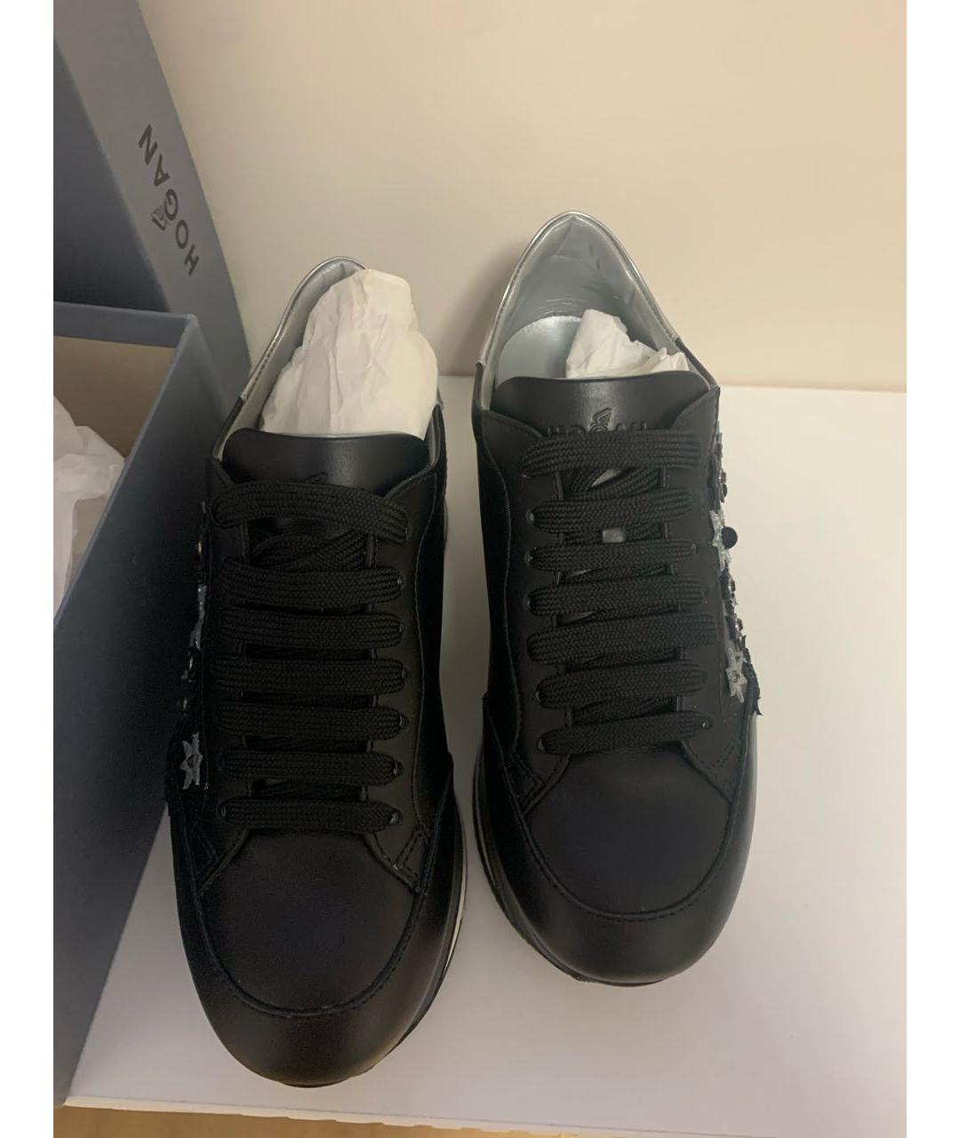 HOGAN Черные кожаные кеды, фото 2