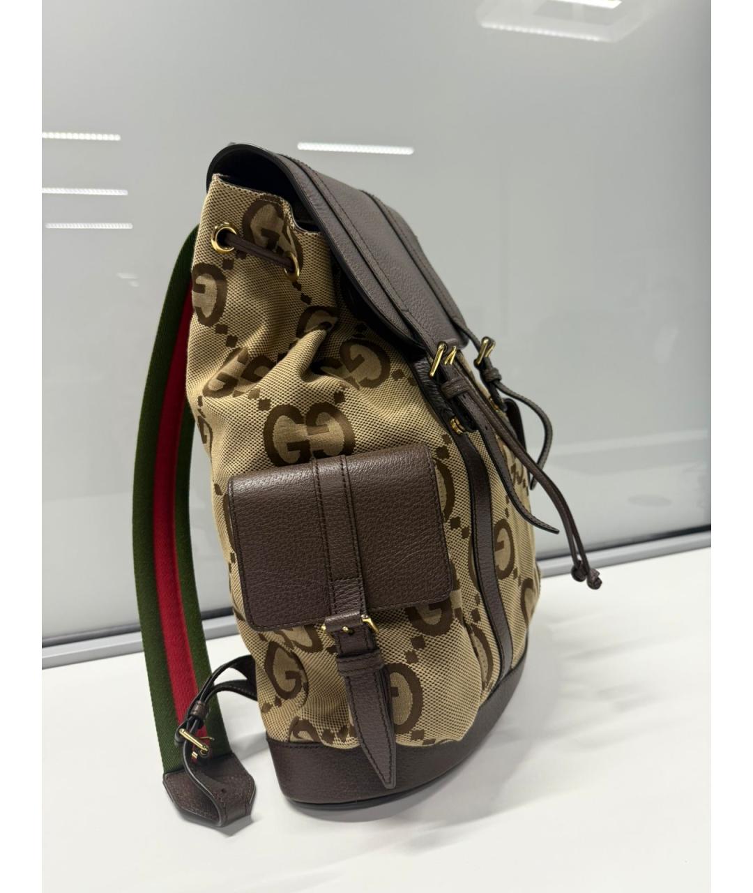 GUCCI Коричневый кожаный рюкзак, фото 2