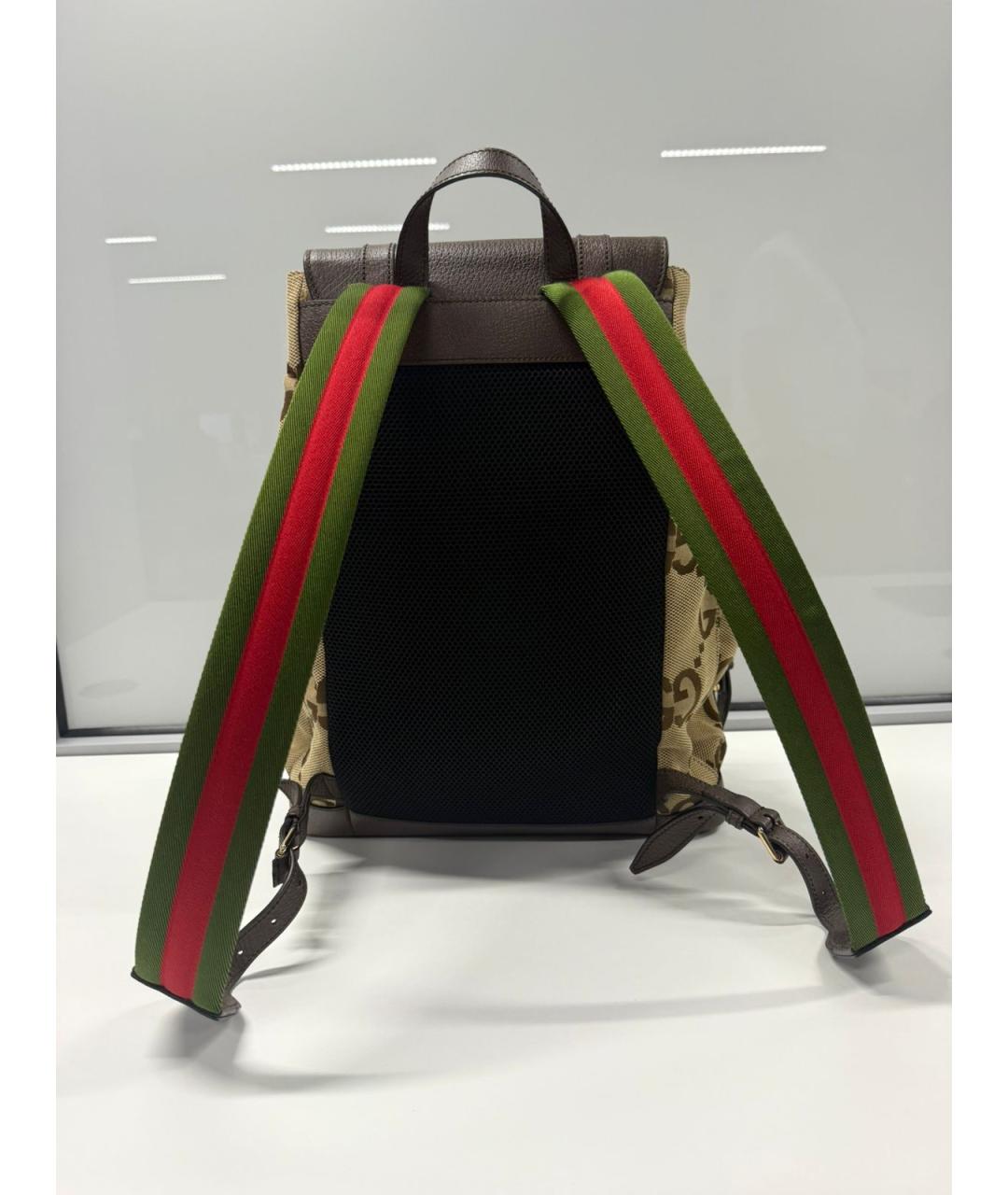 GUCCI Коричневый кожаный рюкзак, фото 6