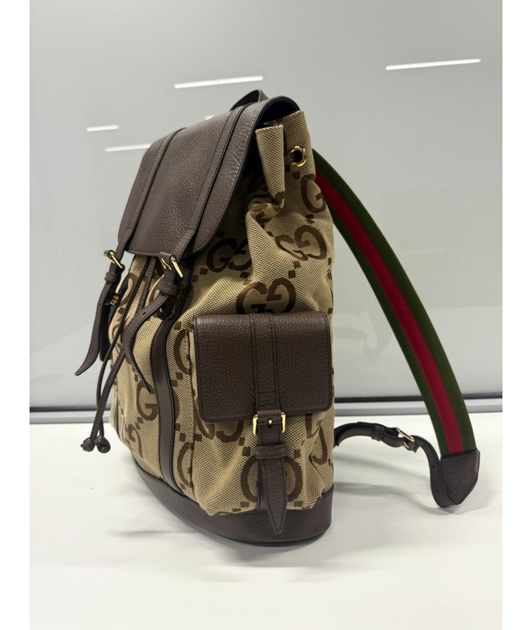 GUCCI Коричневый кожаный рюкзак, фото 3