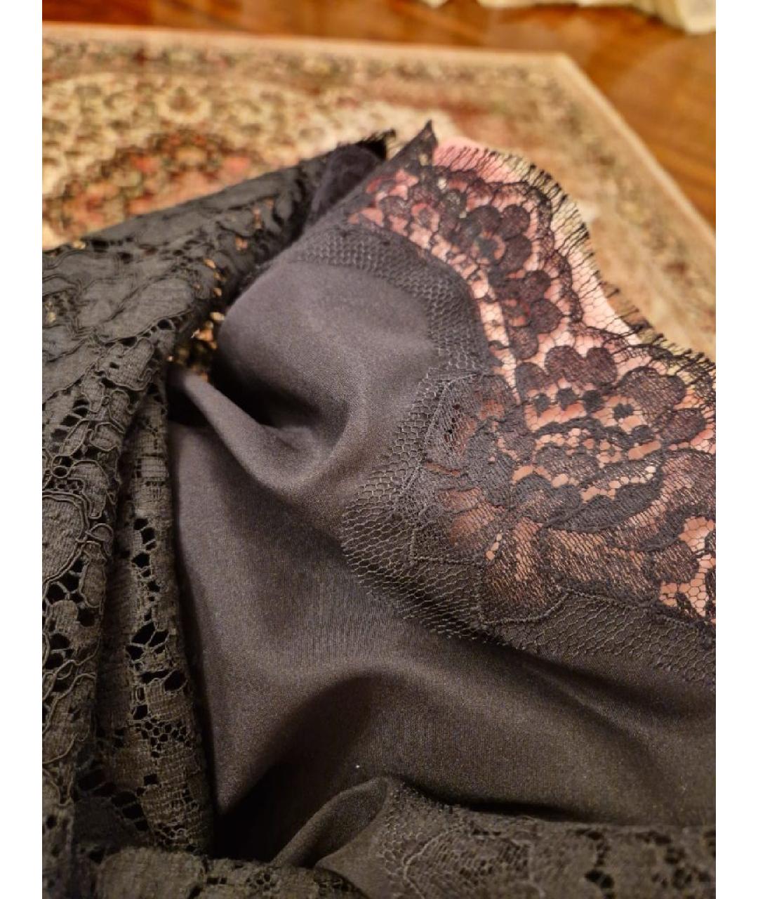 DOLCE&GABBANA Черная кружевная юбка миди, фото 4