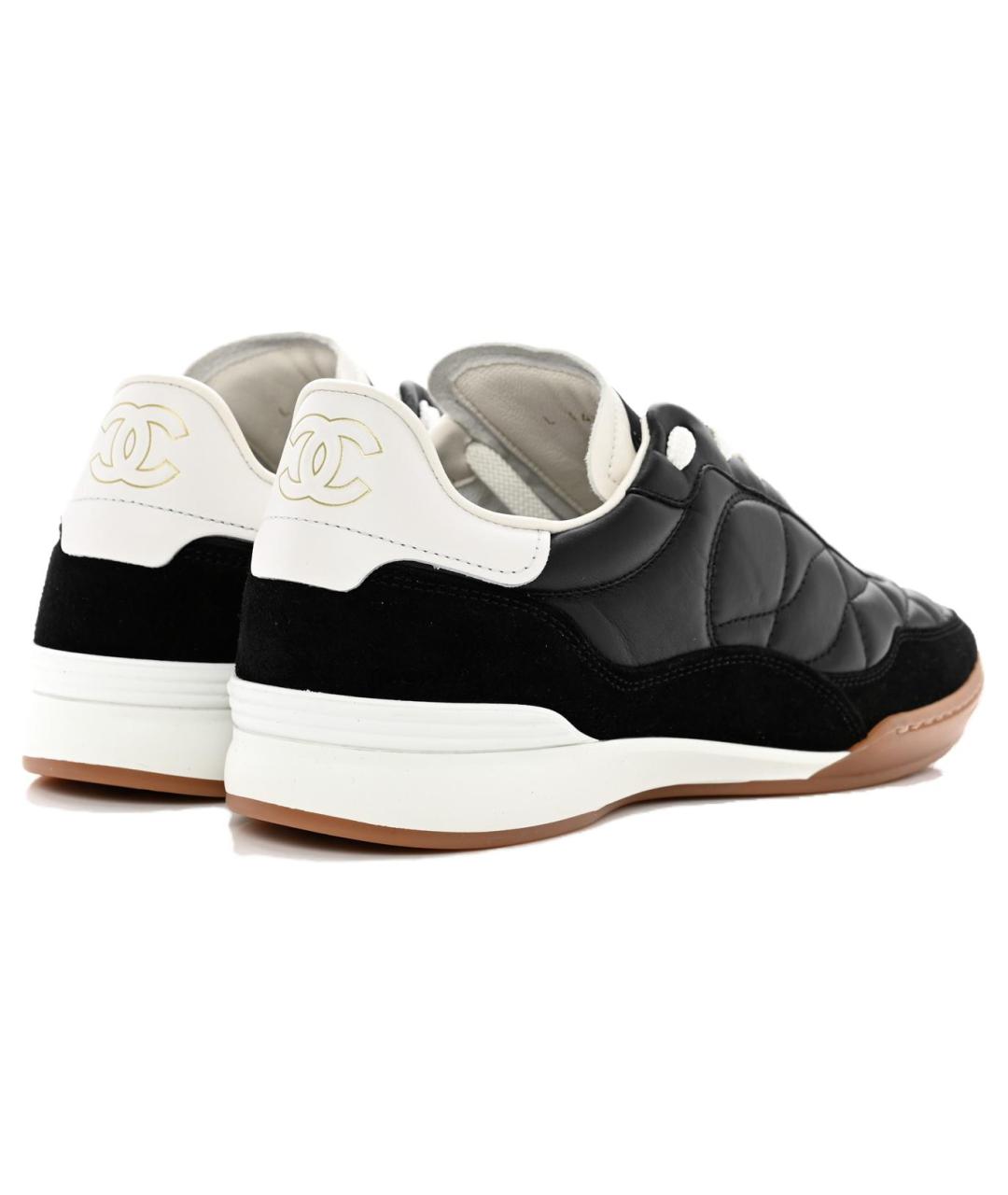 CHANEL Черные кожаные кроссовки, фото 4
