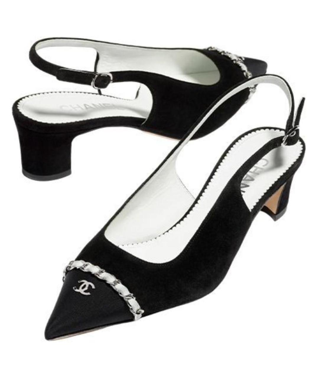 CHANEL Черные кожаные туфли, фото 5