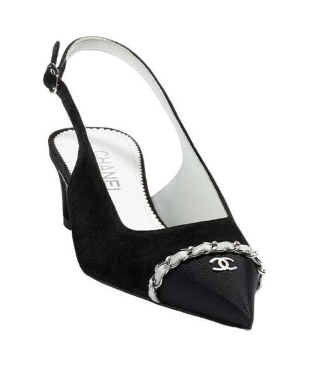 CHANEL Черные кожаные туфли, фото 2