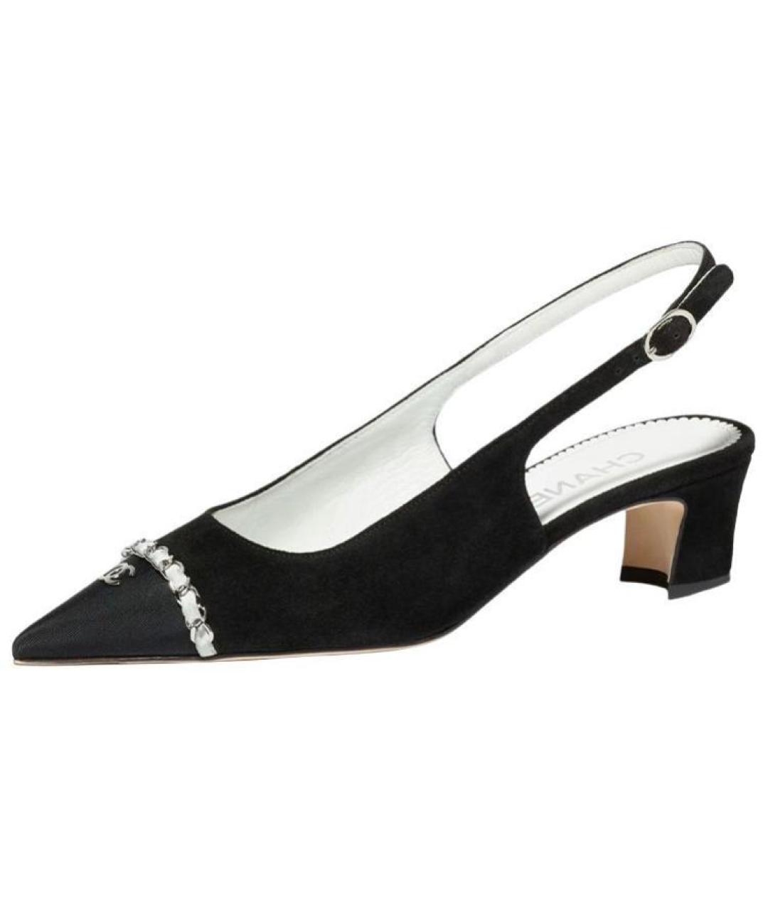 CHANEL Черные кожаные туфли, фото 4