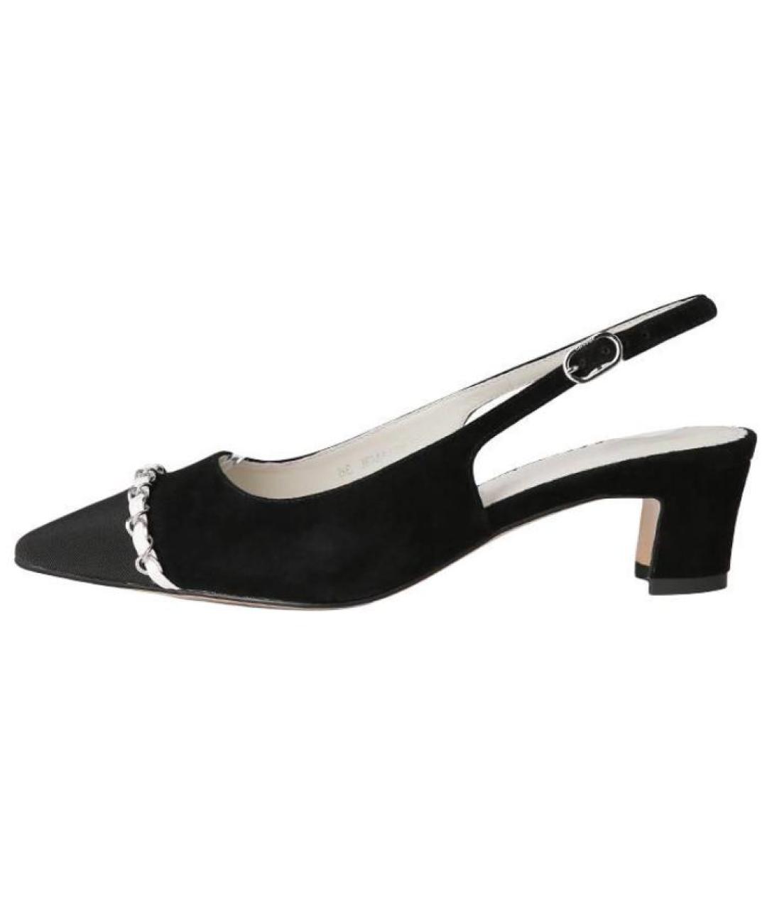 CHANEL Черные кожаные туфли, фото 3