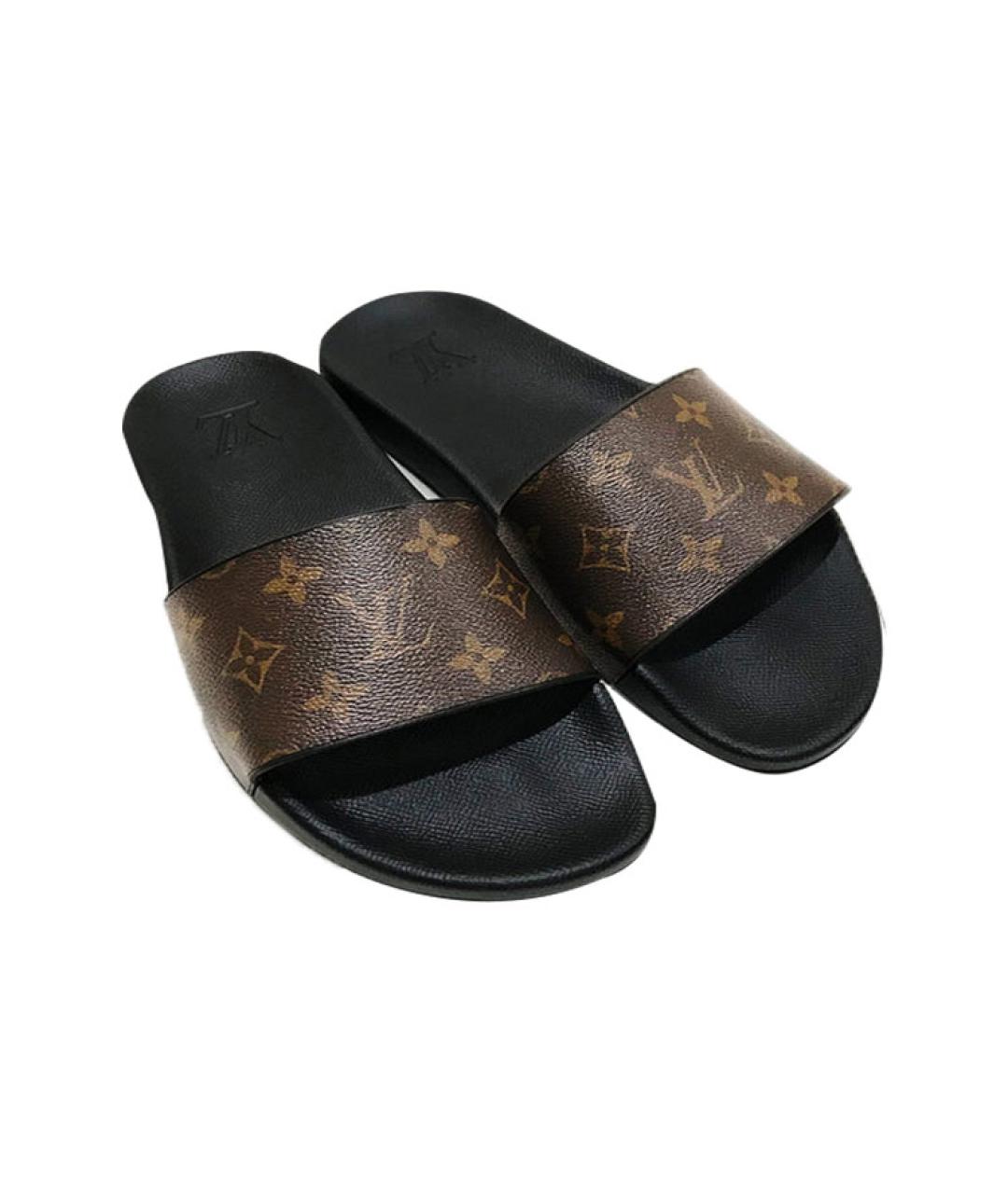 LOUIS VUITTON Коричневые кожаные сандалии, фото 4