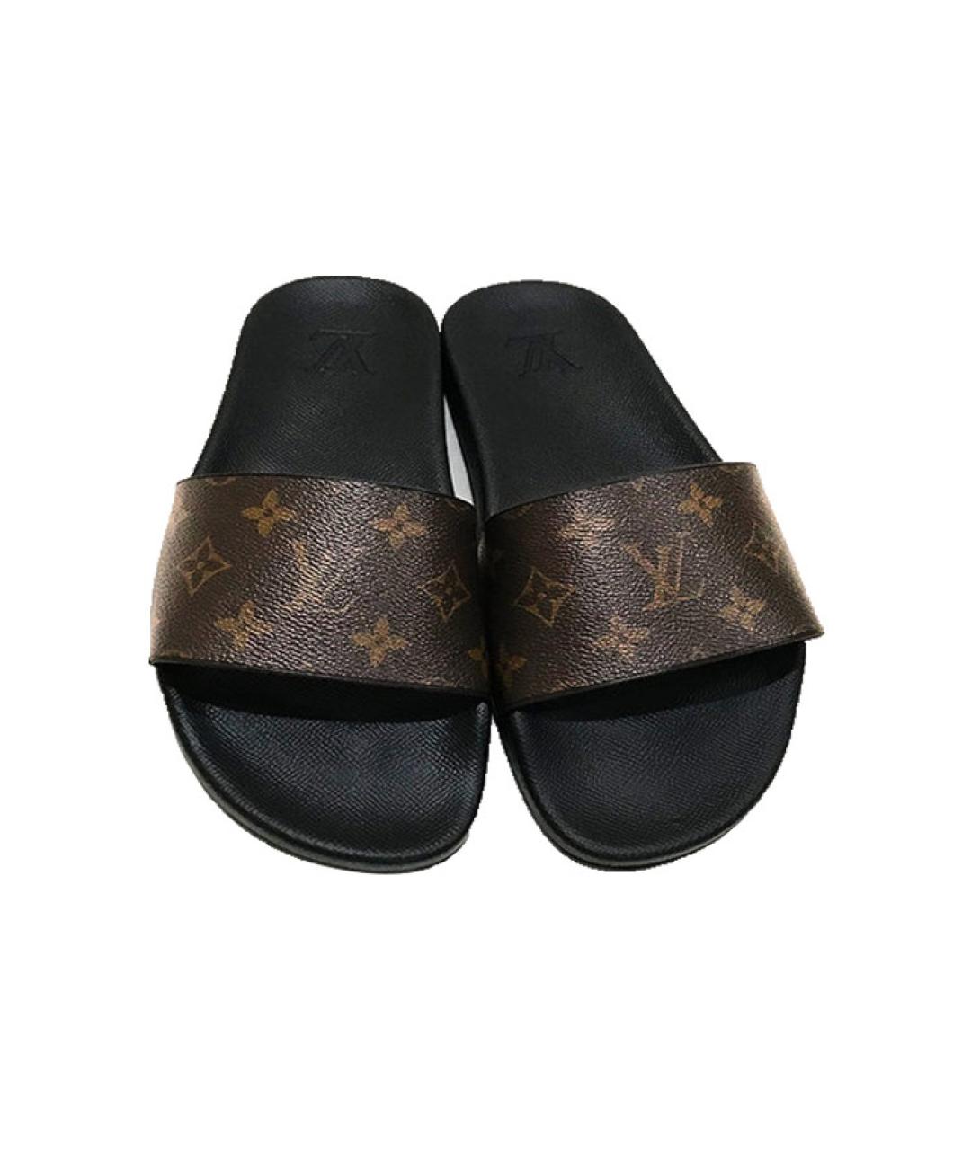 LOUIS VUITTON Коричневые кожаные сандалии, фото 3