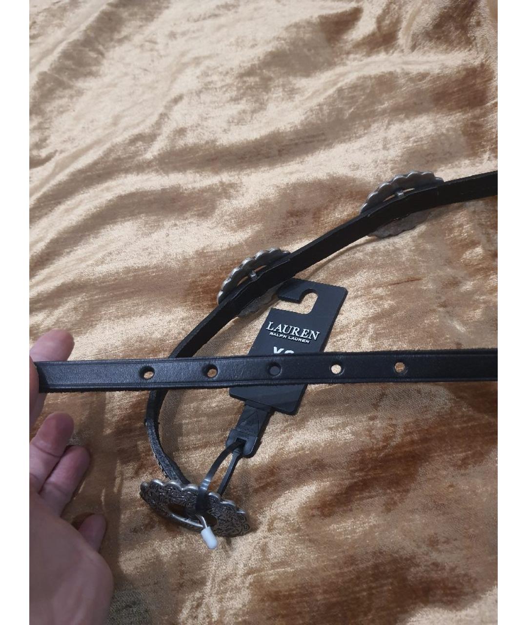 RALPH LAUREN Черный кожаный ремень, фото 5