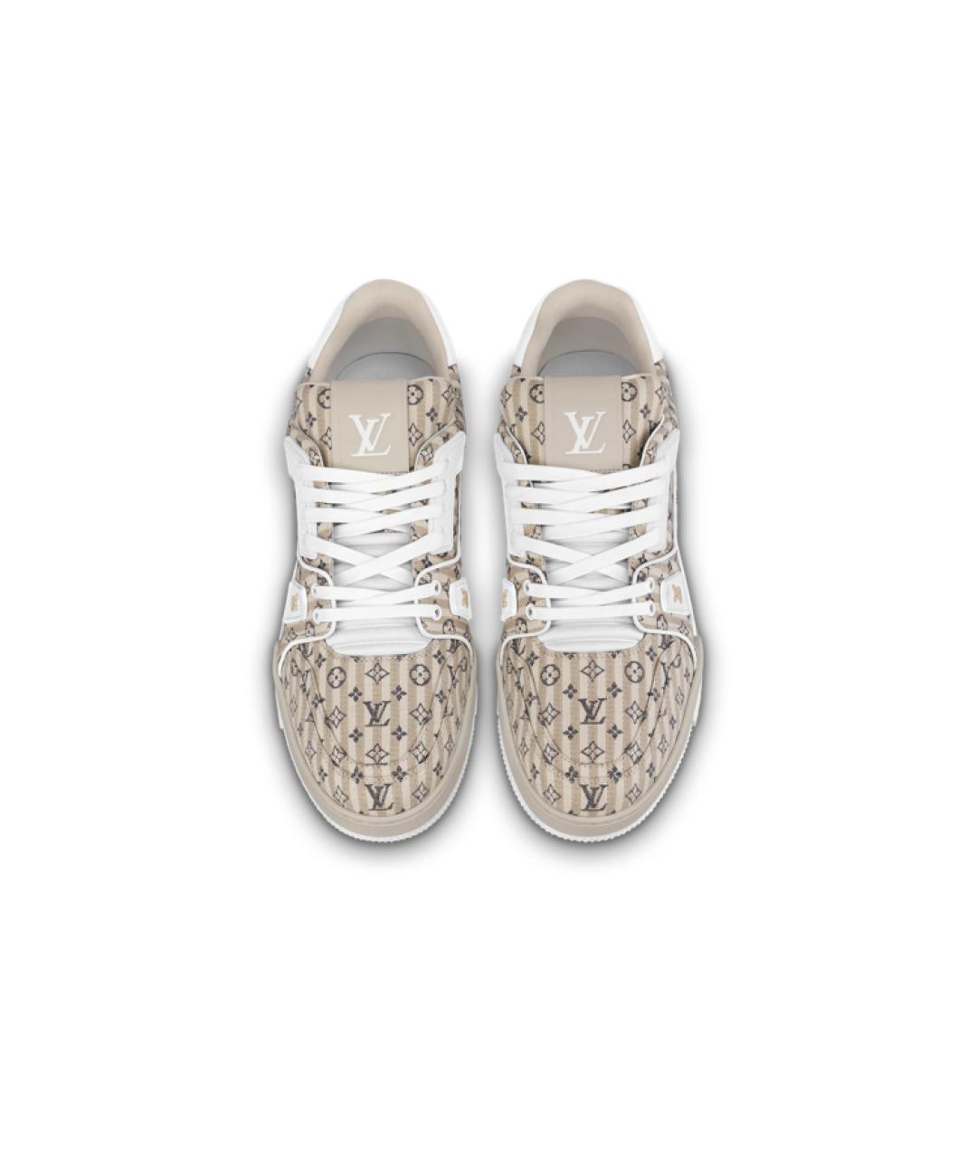 LOUIS VUITTON Бежевые текстильные кроссовки, фото 4
