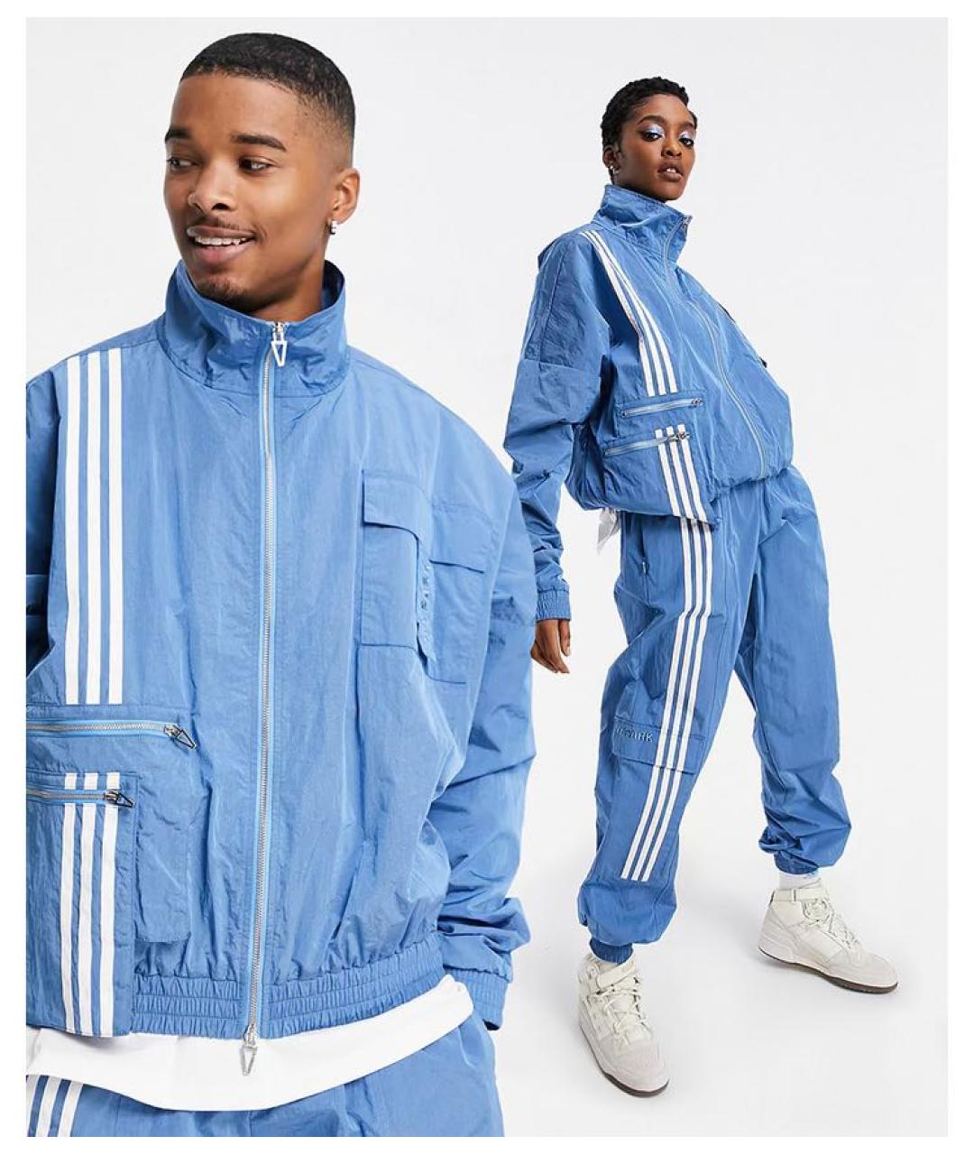 ADIDAS Голубой полиэстеровый спортивные костюмы, фото 2