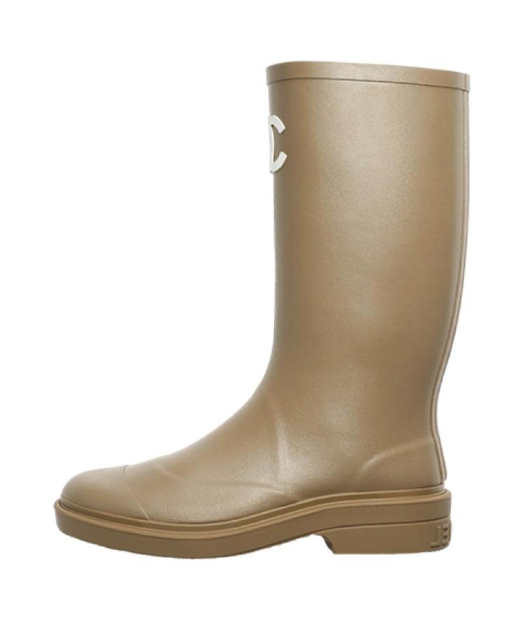 CHANEL Бежевые резиновые сапоги, фото 2