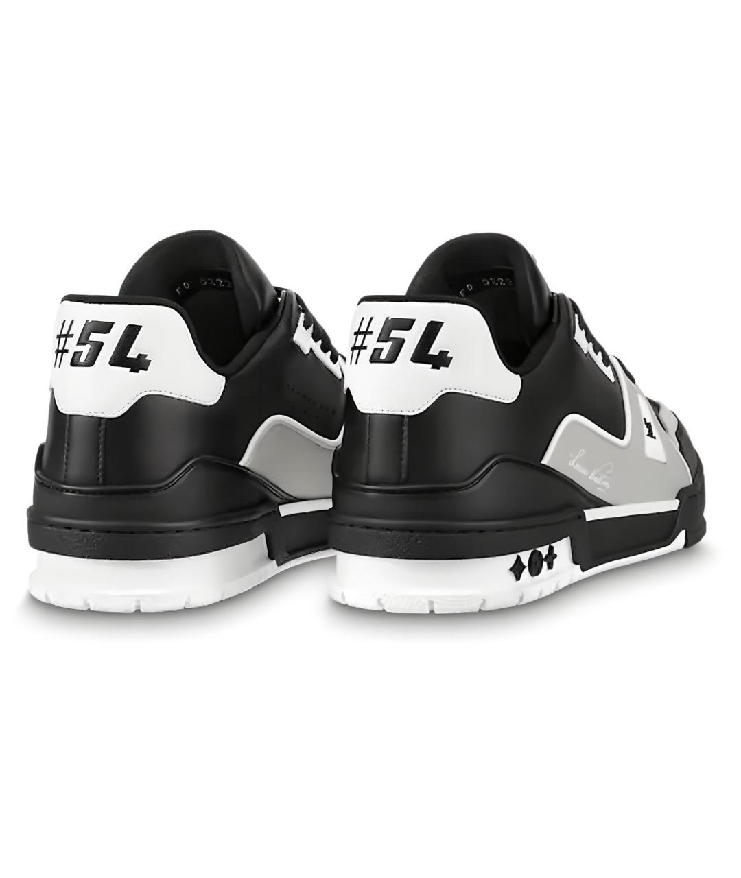 LOUIS VUITTON Черные кожаные низкие кроссовки / кеды, фото 4