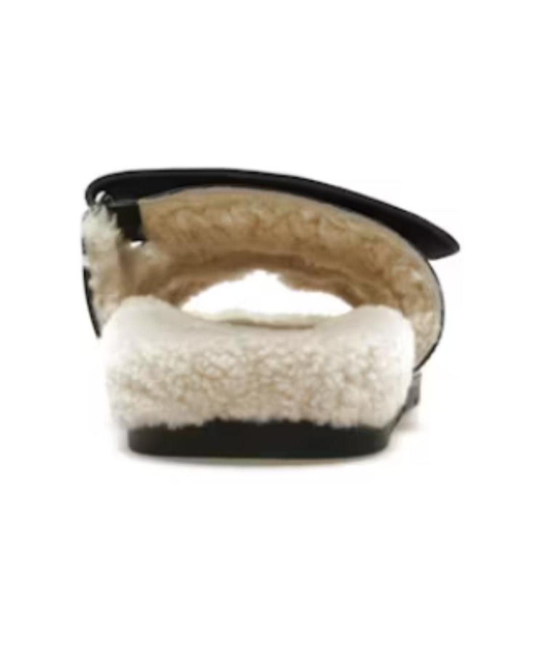 HERMES Черные кожаные сандалии, фото 5