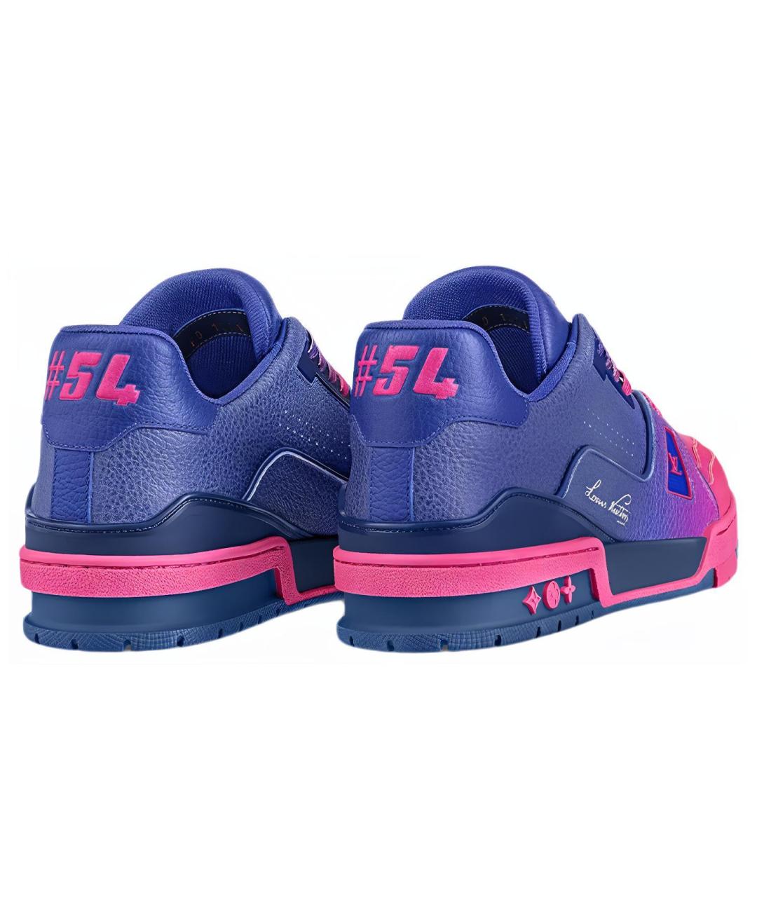 LOUIS VUITTON Розовые кожаные низкие кроссовки / кеды, фото 2