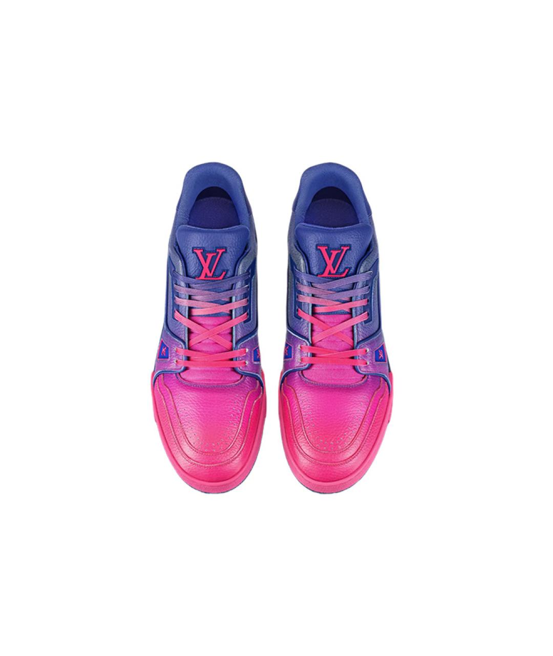 LOUIS VUITTON Розовые кожаные низкие кроссовки / кеды, фото 3