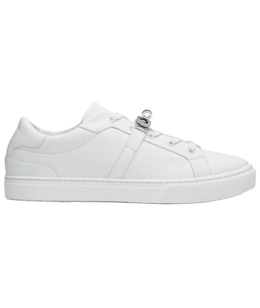 HERMES Белые кожаные низкие кроссовки / кеды, фото 1