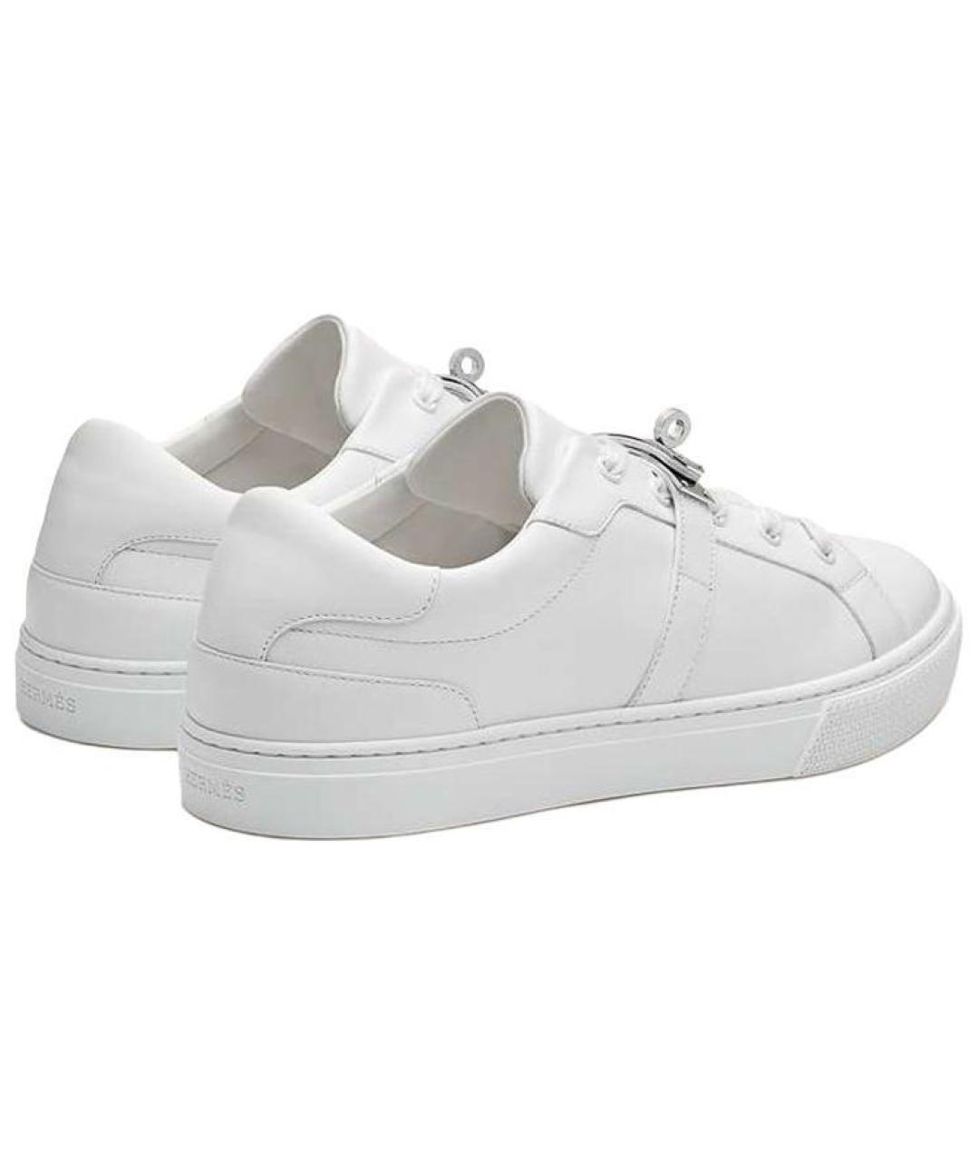 HERMES Белые кожаные низкие кроссовки / кеды, фото 4