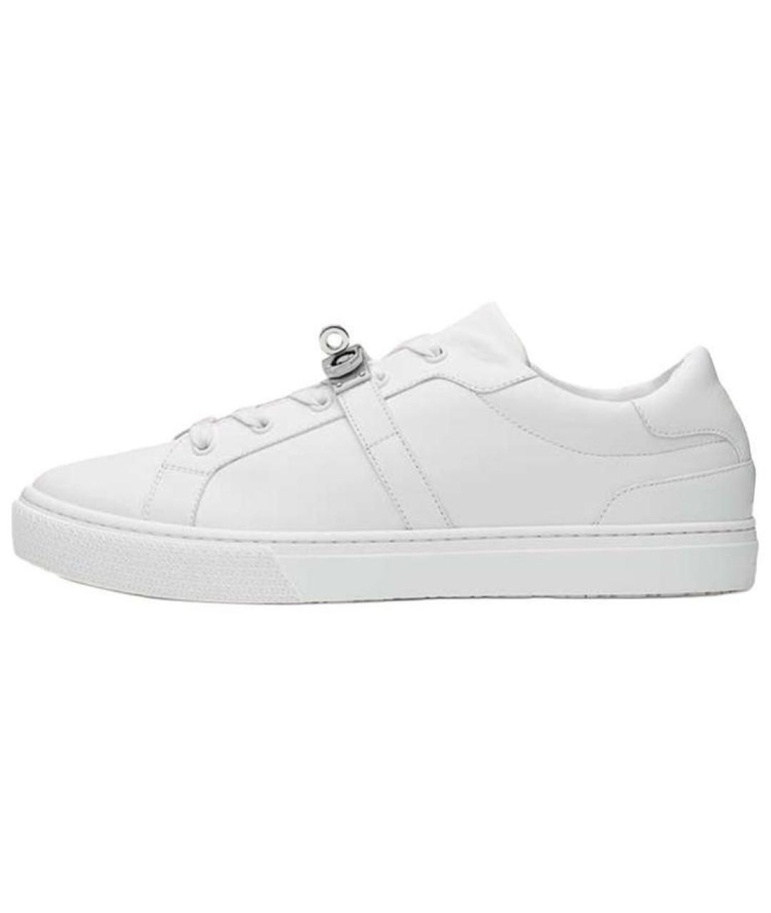 HERMES Белые кожаные низкие кроссовки / кеды, фото 2