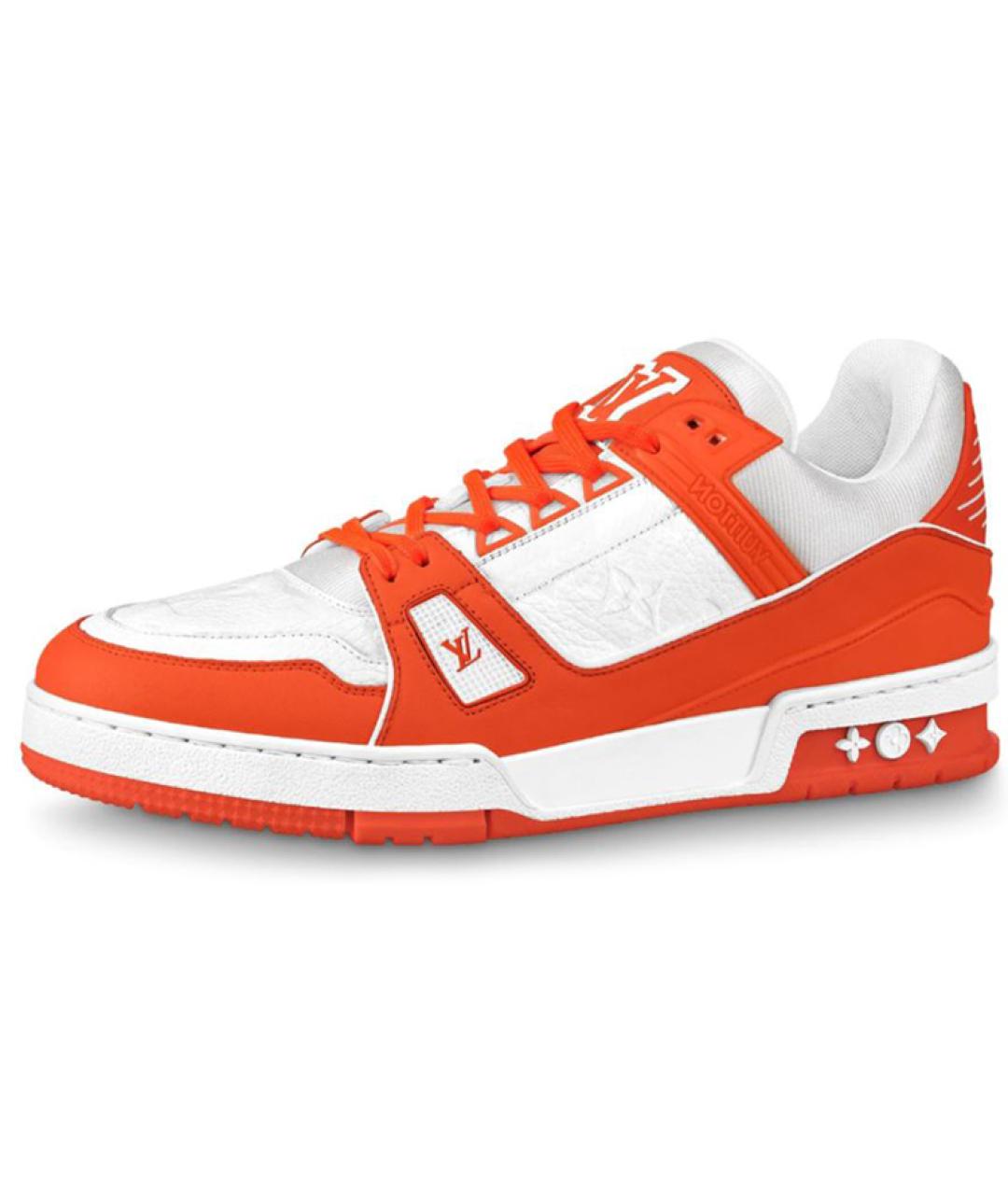 LOUIS VUITTON Оранжевое кожаные низкие кроссовки / кеды, фото 2