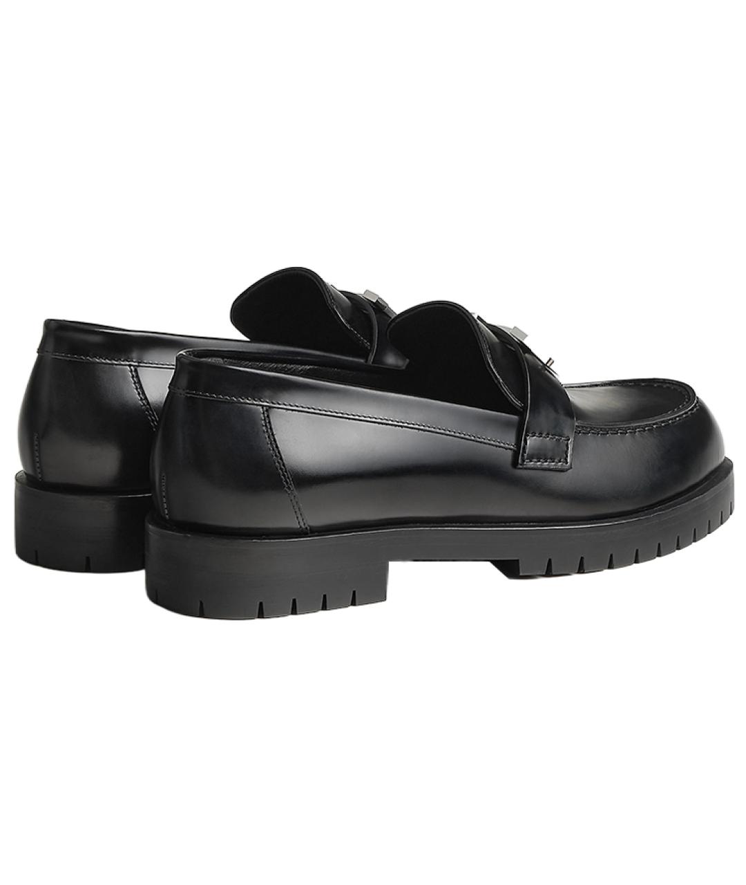 HERMES Черные кожаные лоферы, фото 5