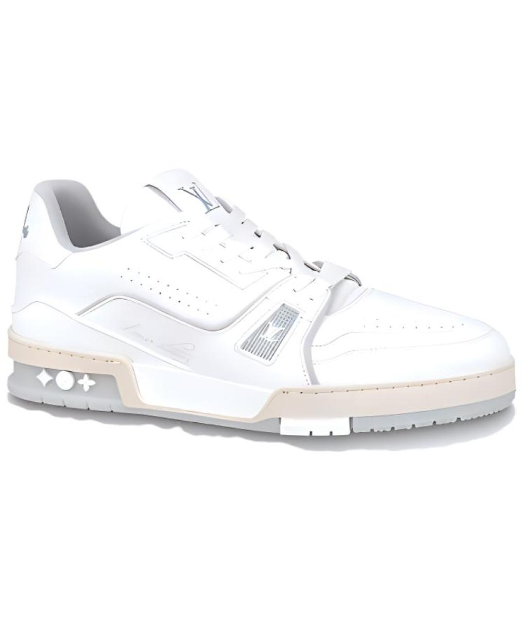 LOUIS VUITTON Белые кожаные кроссовки, фото 1