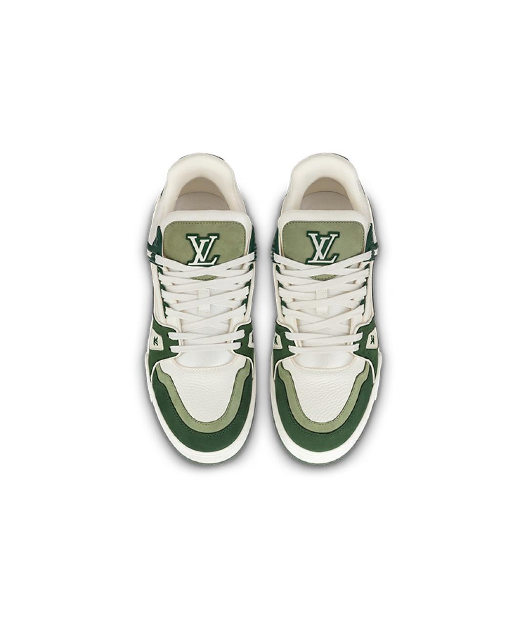 LOUIS VUITTON Зеленые кожаные кроссовки, фото 3