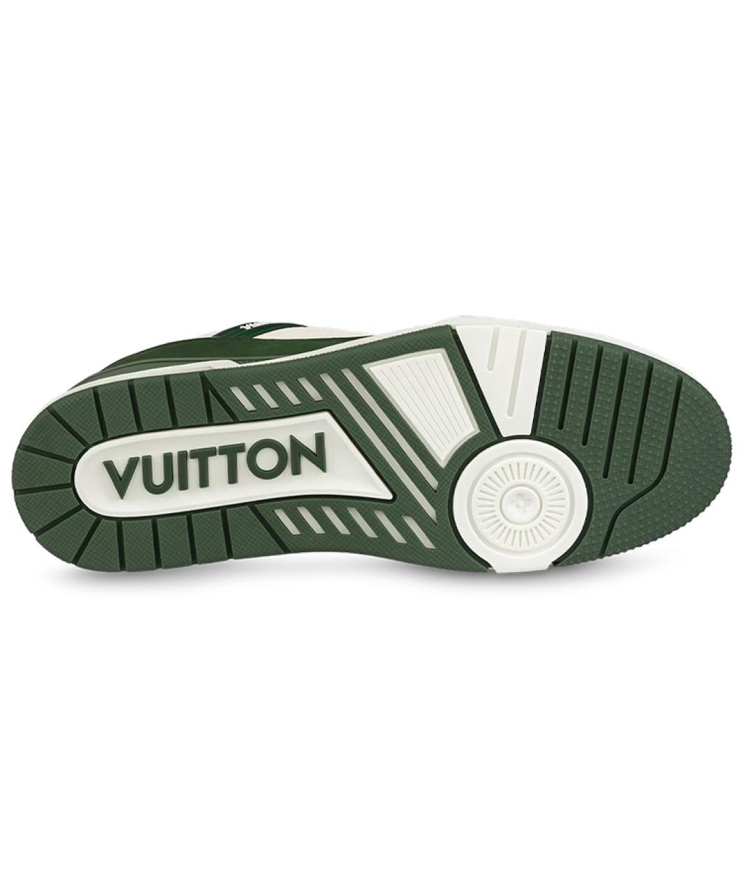 LOUIS VUITTON Зеленые кожаные кроссовки, фото 5