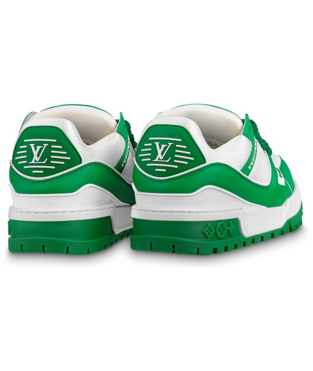 LOUIS VUITTON Зеленые кожаные низкие кроссовки / кеды, фото 3