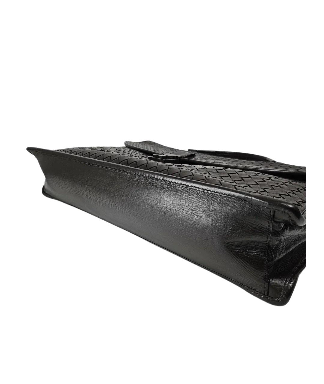 BOTTEGA VENETA Черный кожаный портфель, фото 4