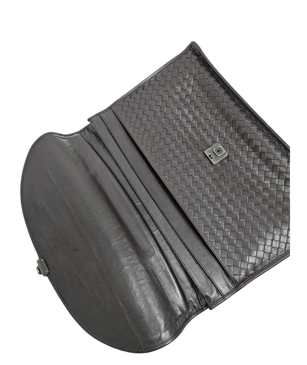 BOTTEGA VENETA Черный кожаный портфель, фото 5