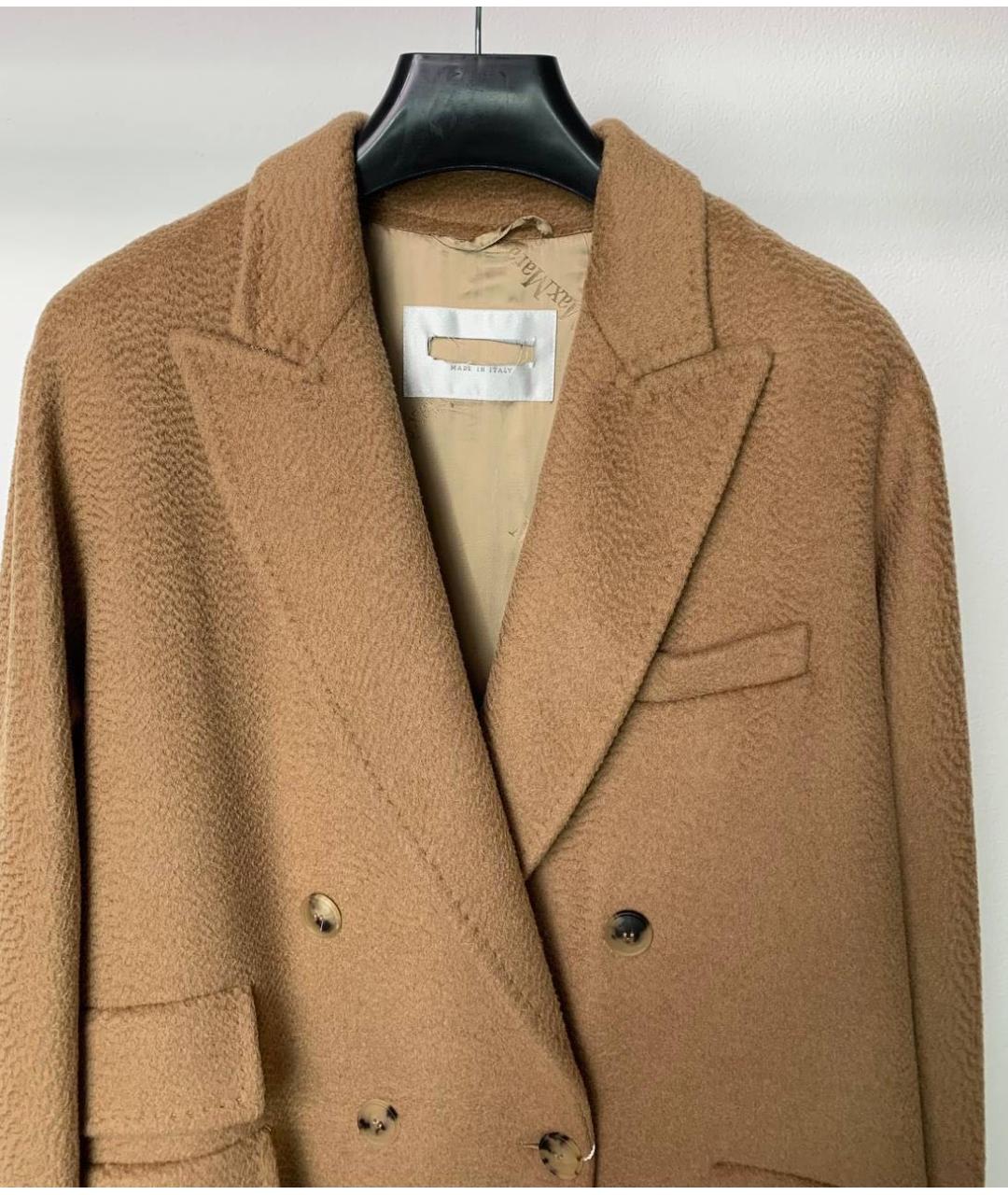 MAX MARA Бежевое шерстяное пальто, фото 4