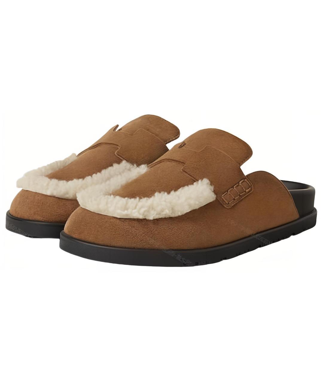 HERMES Коричневые мюли, фото 3