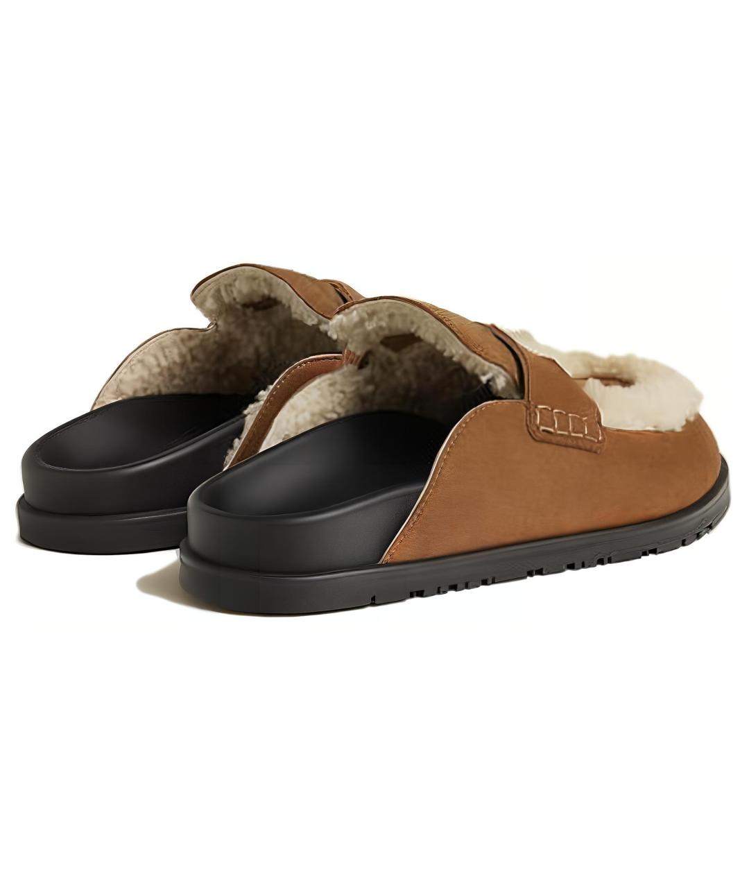 HERMES Коричневые мюли, фото 5