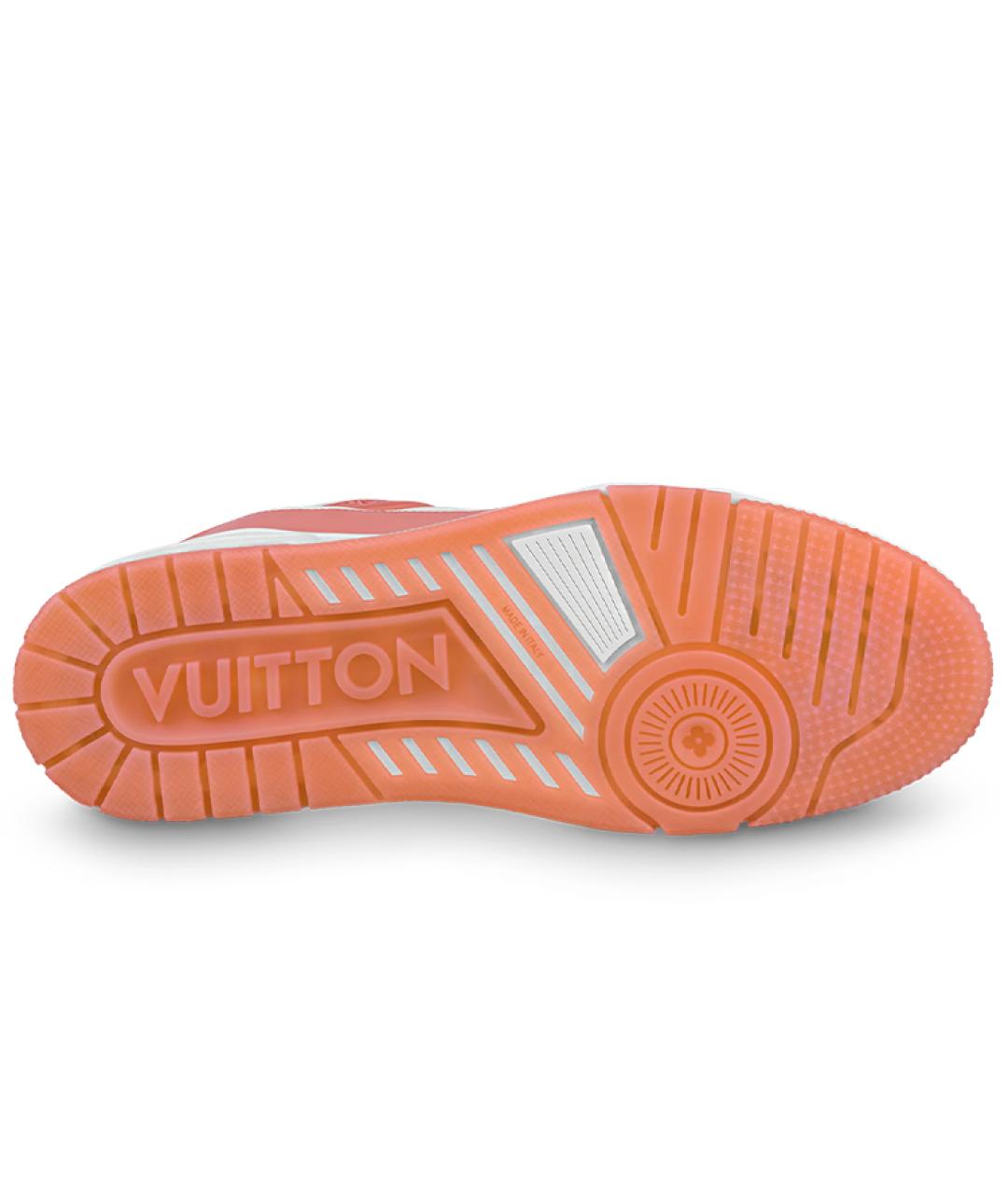LOUIS VUITTON Коралловые кожаные низкие кроссовки / кеды, фото 5