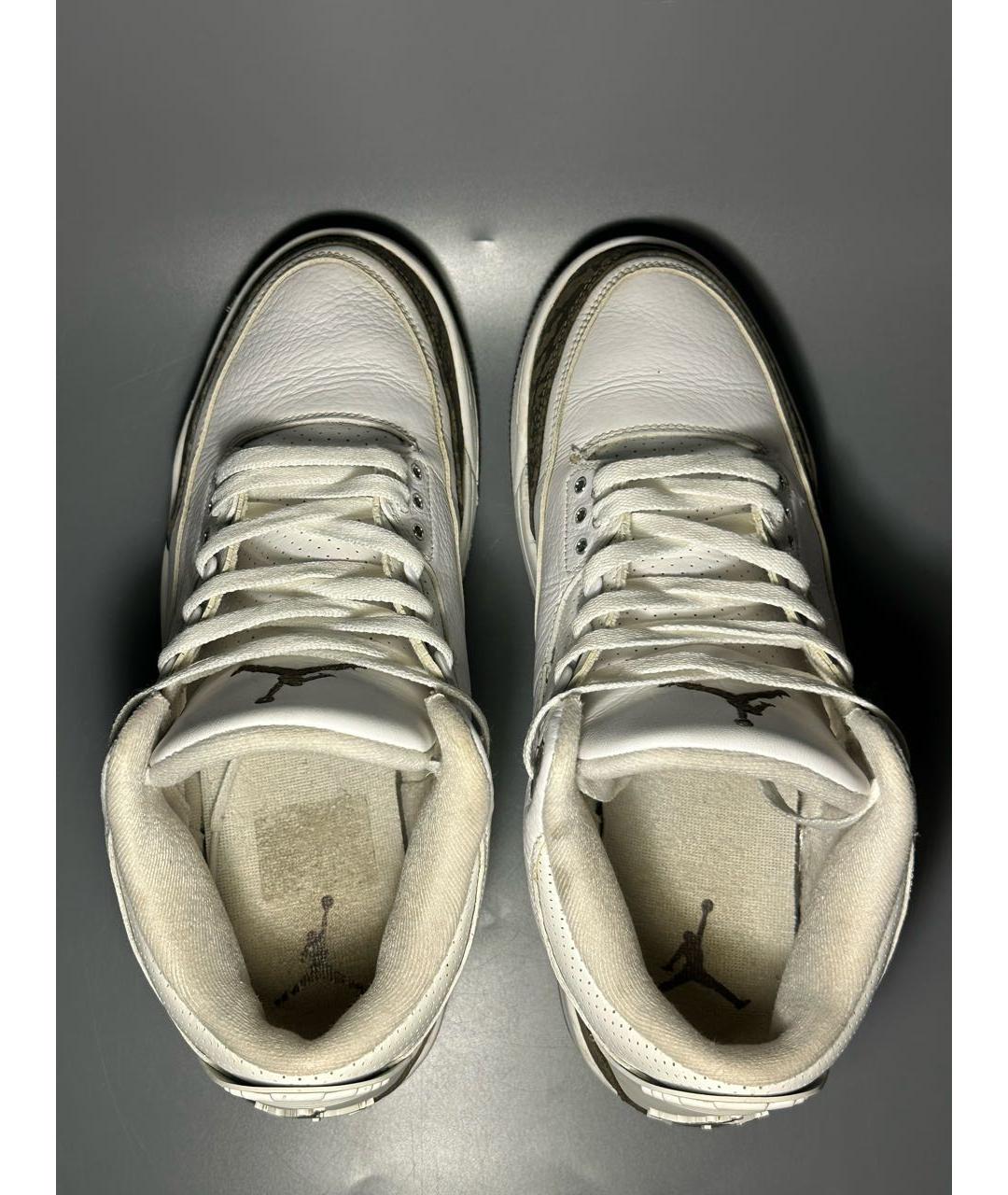 JORDAN Белые кожаные высокие кроссовки / кеды, фото 3