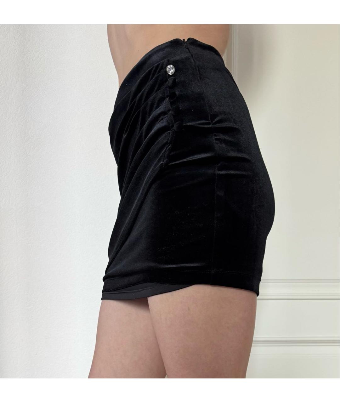 LIU JO Черная бархатная юбка мини, фото 3